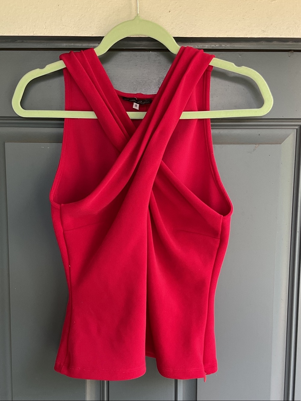 Lillie Rubin Red Twist-Front Tank Top, Size 8